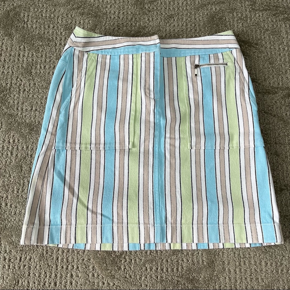 EUC Y2K 90s Women's LOFT Multi-Color Striped Mini Skirt size 0